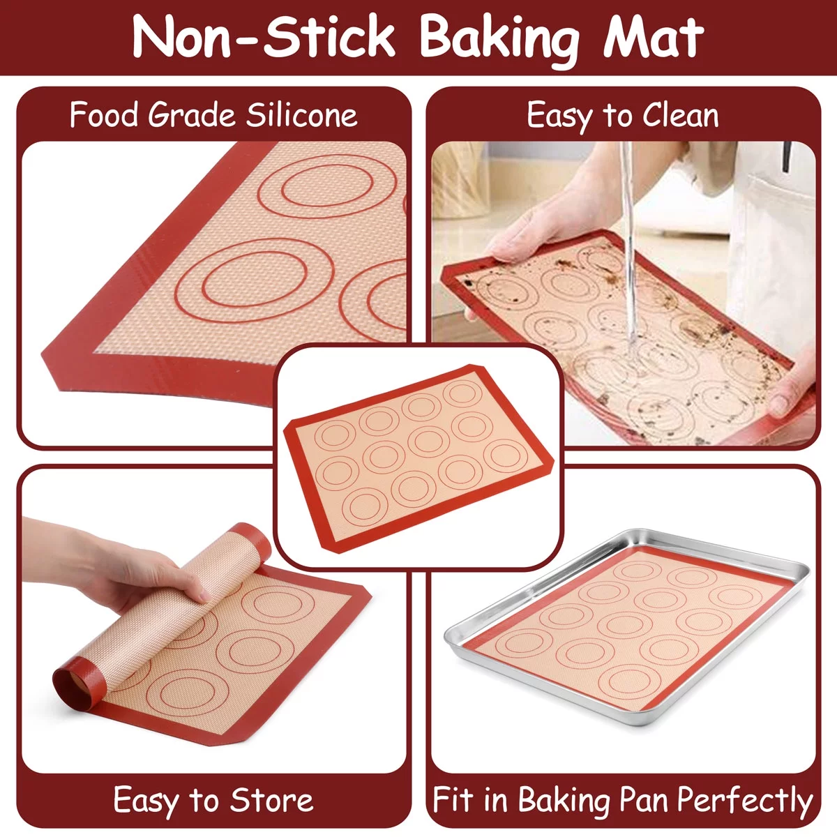 Vesteel Stainless Steel Baking Sheet Tray Cooling Rack with Silicone Baking Mat Set, Cookie Pan with Cooling Rack Set of 9 (3 Sheets + 3 Racks + 3 Mats), Heavy Duty & Dishwasher Safe