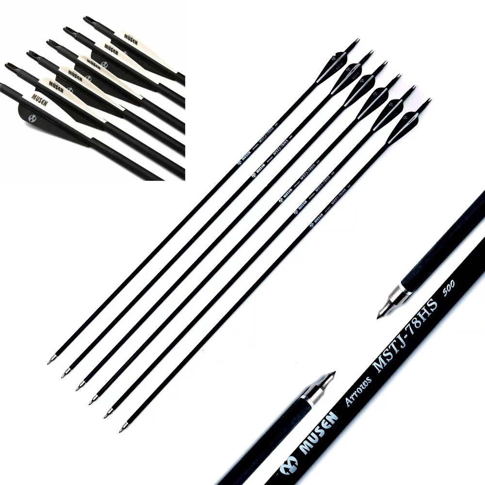 EROCK 32 inch Targeting Arrows Feathers Fletching Mixed Carbon Fiber Crossbow Hunting Door Archery Shooting Arrows Competition Arrows 12PCS
