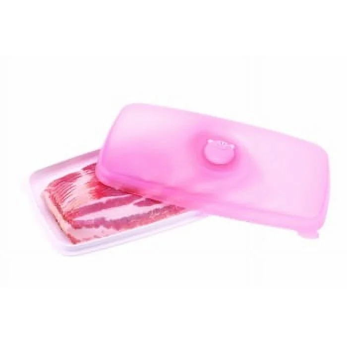 MSC International Joie Oink Oink Piggy Airtight Bacon Keeper Storage Container Pod, 1-Pound Capacity,Pink