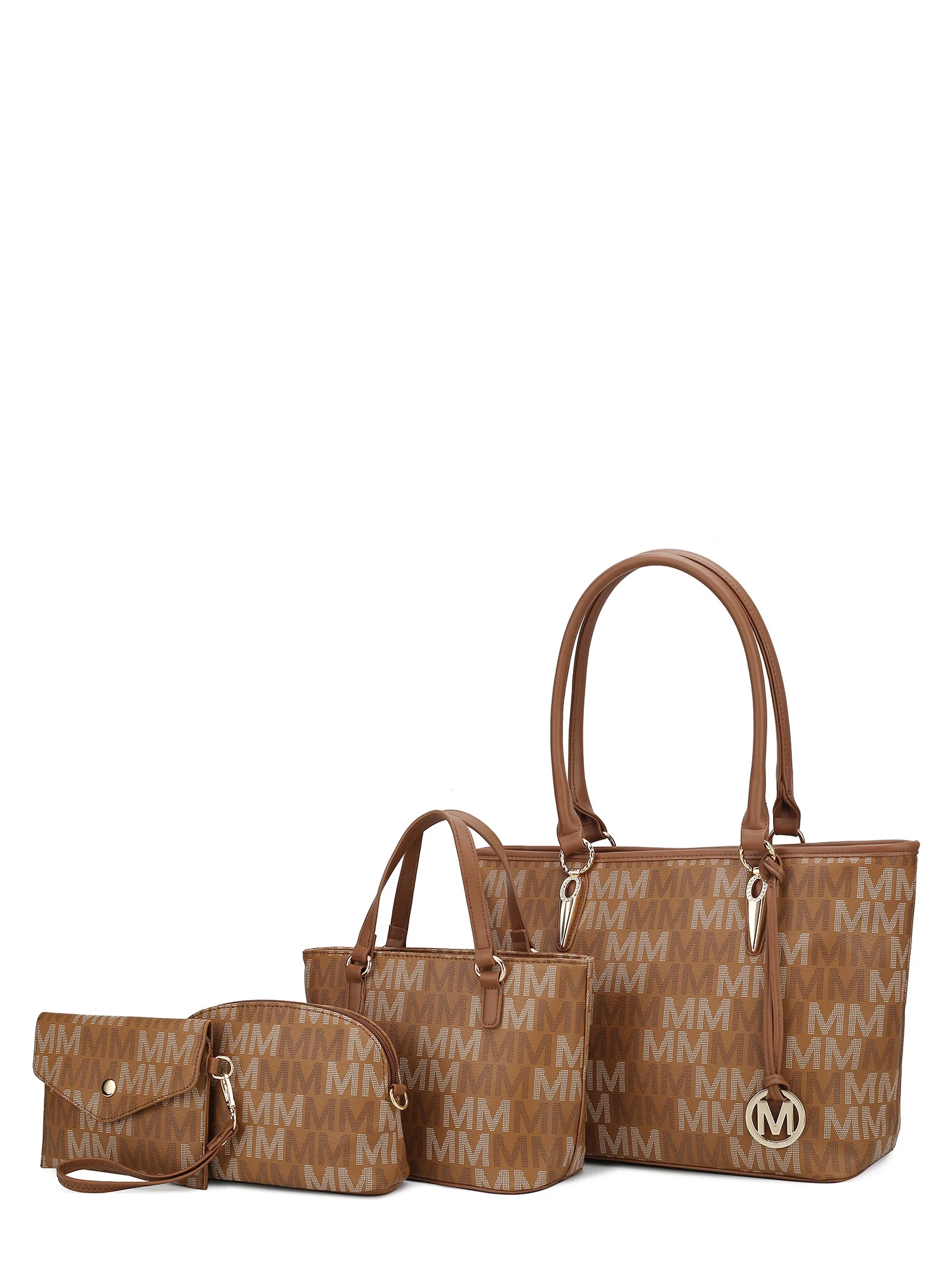 MKF Collection Alexy M Signature Tote Set by Mia K., 4-Piece, Tan
