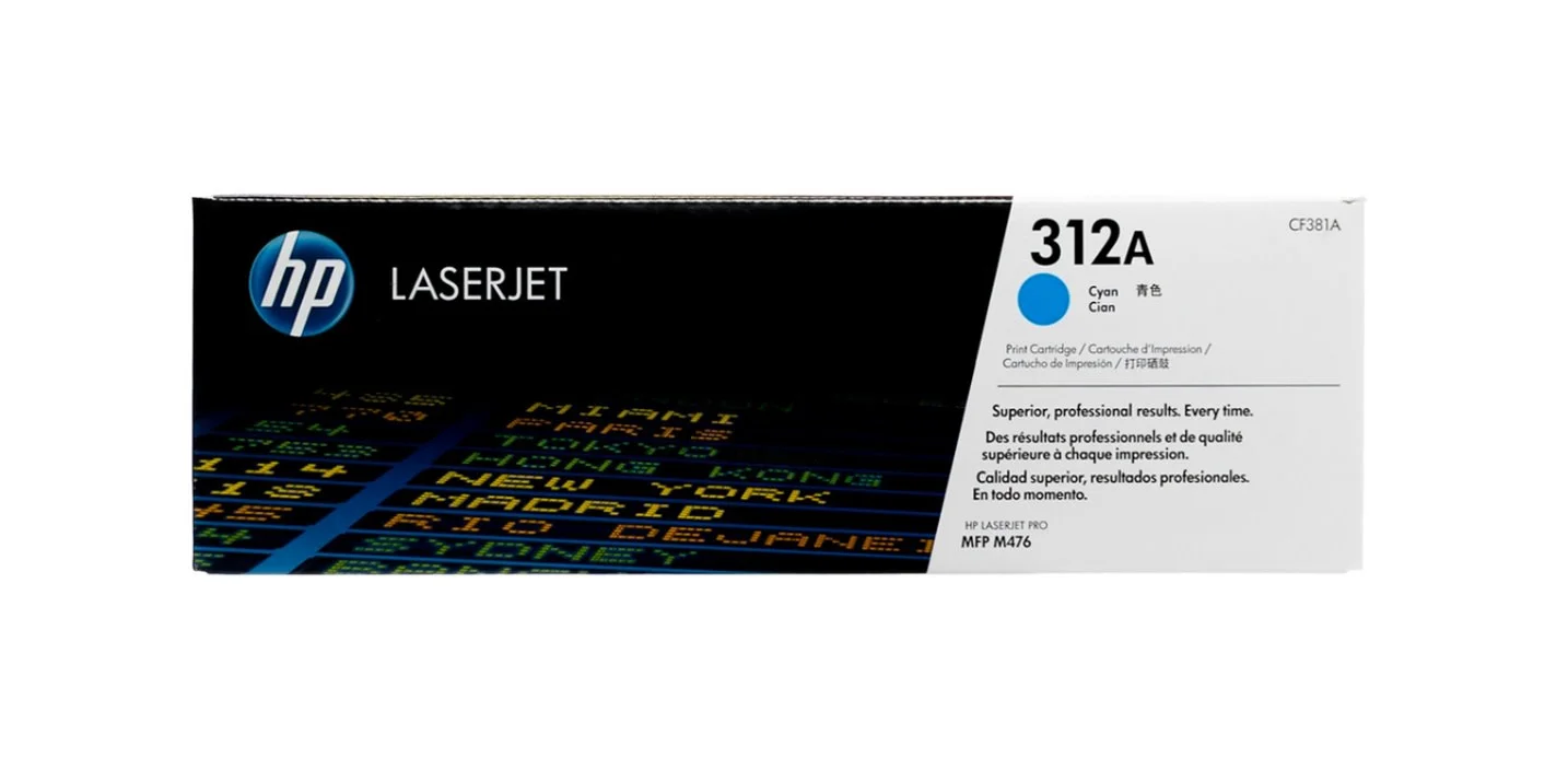 HP 312A (CF381A) Toner Cartridge, Cyan