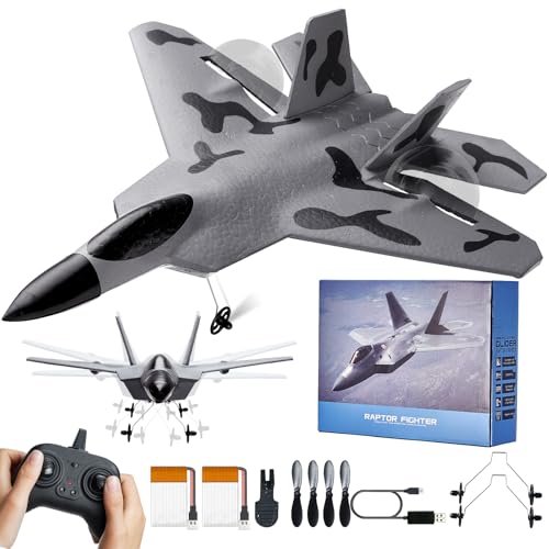 VEVOR RC Plane, 2.4GHZ 2CH RC Airplane with 6-Axis Gyro Stabilizer&2 Batteries, Ready to Fly Aircraft Plane Toy, RC Glider for Adults Kids Beginners Birthday/Xmas Child Gift