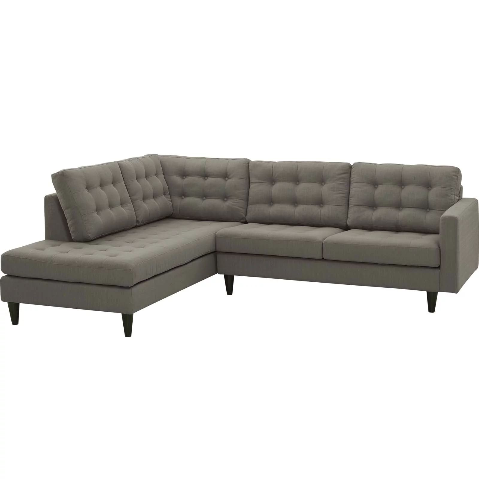 Modern Contemporary Urban Design Living Room Lounge Club Lobby Sectional Sofa, Fabric, Grey Gray