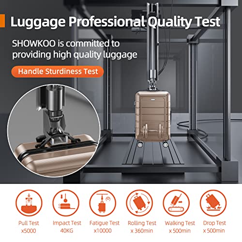SHOWKOO Luggage Sets Expandable PC+ABS Durable Suitcase Double Wheels TSA Lock Black