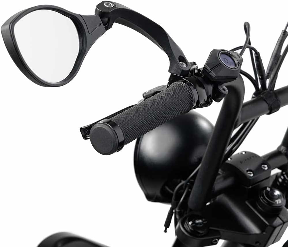 Bikase Handlebar Bike Mirror, HD Blast-Resistant, Safe Crystal Clear Glass Mirror, Adjustable Rotatable Bike Mirror, Rearview Mirror, Bicycle Mirror