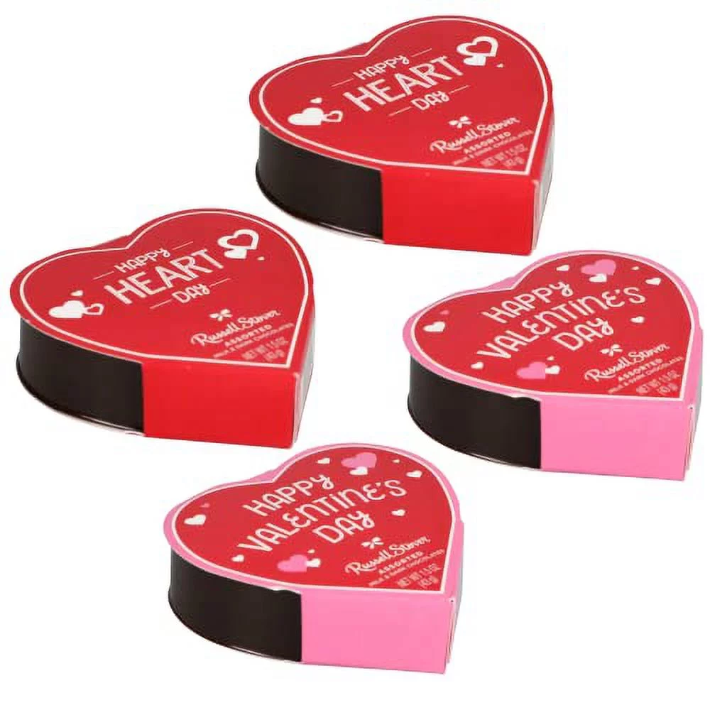 GS Valentine Heart Shaped Chocolate Gift Boxes With Milk And Dark Chocolates Home Kitchen Party Favor Treat For Girls Women Girlfriend Romantic Valentines Day Present, Set Of 4 Styles & HFW Gift