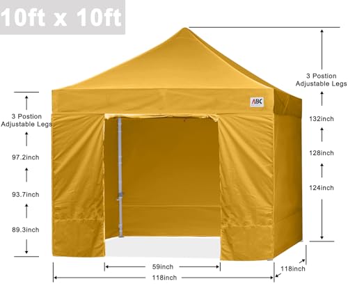 ABCCANOPY Easy Pop Up Canopy Tent with Sidewalls 10x10 Commercial -Series, White
