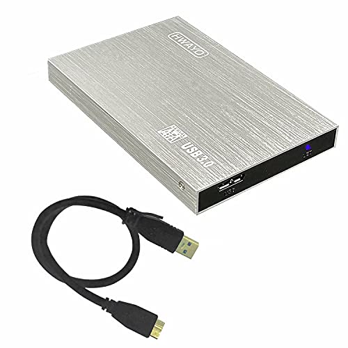 2.5'' HDD 1TB Ultra Slim Portable External Hard Drive USB3.0 Storage for Xbox One Console, PC, Laptop, MacBook (Silver)