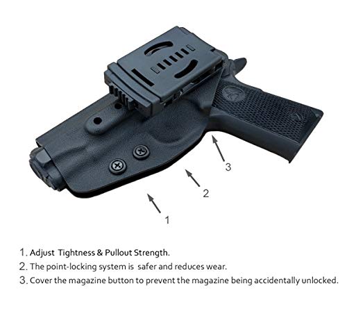 1911 Holster OWB Kydex Holster Fits: Colt Commander 1911 .45 / 9mm / 4.25
