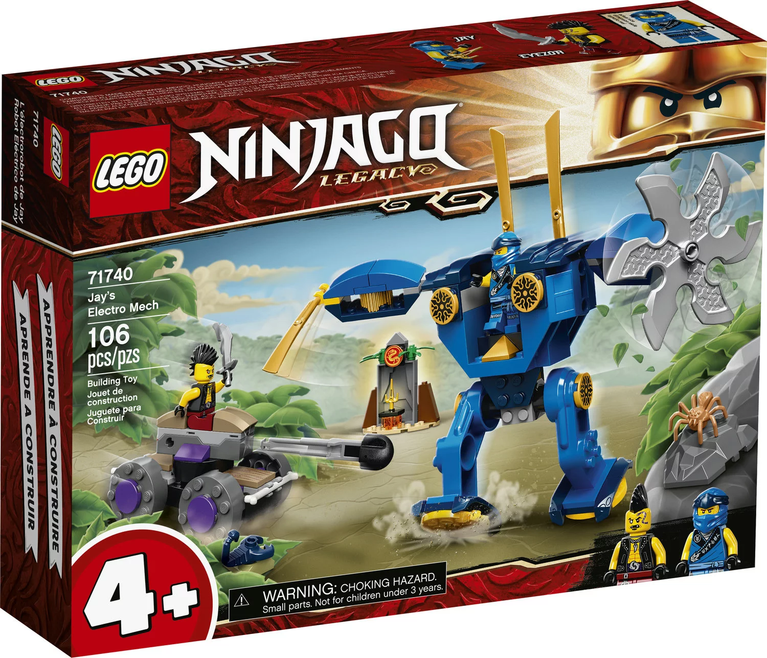 LEGO NINJAGO Legacy Jay’s Electro Mech 71740 Ninja Building Toy (106 Pieces)