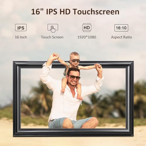 WiFi Digital Picture Frame 10.1 Inch IPS HD Cloud Smart Digital Photo Frame,16GB Storage, Wall Mountable, Auto-Rotate, Share Photos via App, Send Photos from Anywhere
