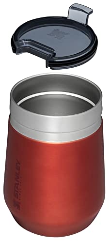 Stanley GO Everyday Wine Tumbler 10 oz | Press Fit Drink Through Lid | Beverage, Coffee, and Cocktail Cup | Insulated Stainless Steel Wine Glass | BPA-Free | Ash