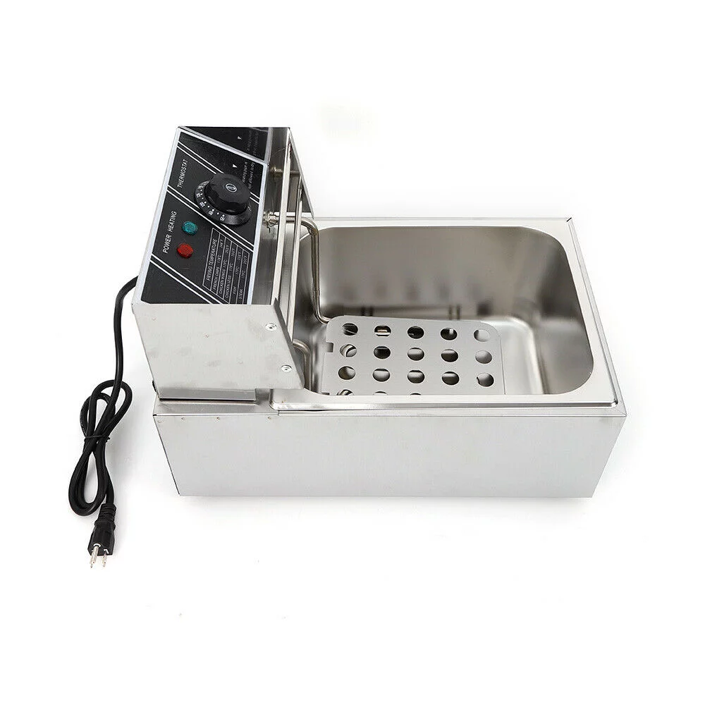 TFCFL 2500W 6L Electric Countertop Stainless Steel Deep Fryer Basket Restaurant Tool