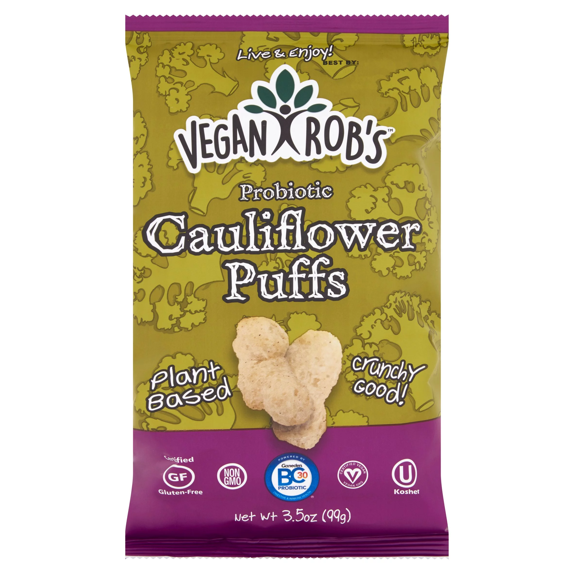 Veganrobs Puffs Cauliflowr Probiotc,3.5 Oz (Pack Of 12)