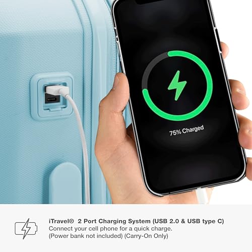 Traveler's Choice Pagosa Indestructible Hardshell Expandable Spinner Luggage, Black, 22