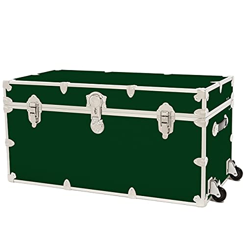 Rhino Trunk & Case XXL Leather Embossed Vinyl Trunk with Removable Wheels, College, Home & Office Storage 36