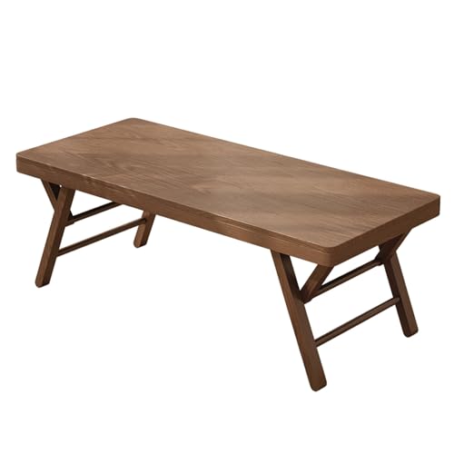 Japanese Coffee Table, Floor Sitting Low Table, Collapsable Tatami Table Altar Floor Table, Bamboo Folding Serving Table on Bed(65x35cm)