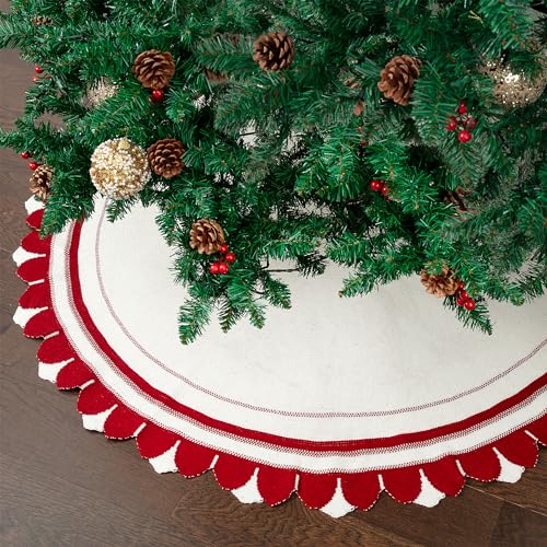 Mr. Pen- Christmas Tree Skirt 48 inches, Knitted Christmas Skirt Tree, Xmas Tree Skirt