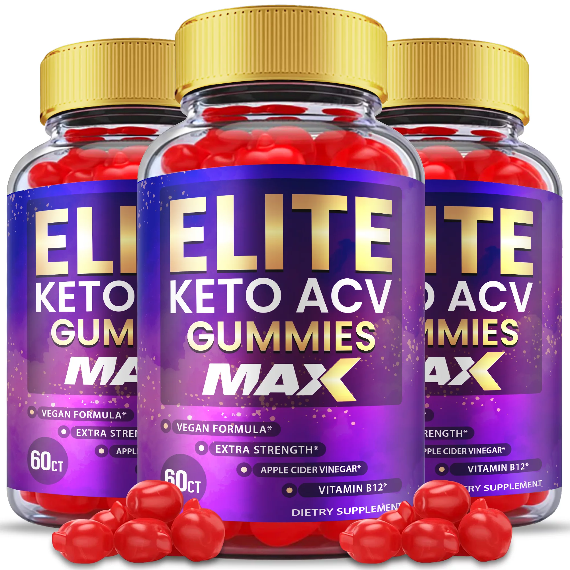 (3 Pack) Keto Elite Max Plus ACV Gummies (180 Gummies)