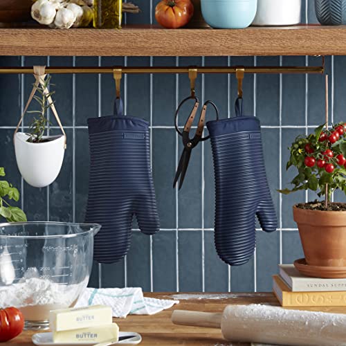 KITCHENAID Ribbed Soft Silicone Oven Mitt 2-Pack Set, 7.5