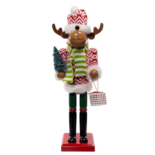 Kurt Adler 15-inch Wooden Reindeer Nutcracker