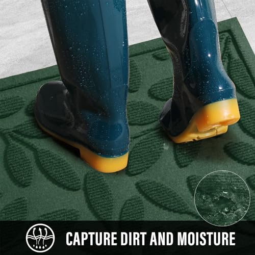 Front Door Mat, Heavy Duty Welcome Door Mat Indoor Outdoor, Waterproof Doormat, Sturdy Natural Rubber, Fade Resistant, Easy Clean, Low Profile Entryway Mat Outdoor Entrance, 36×24, Black