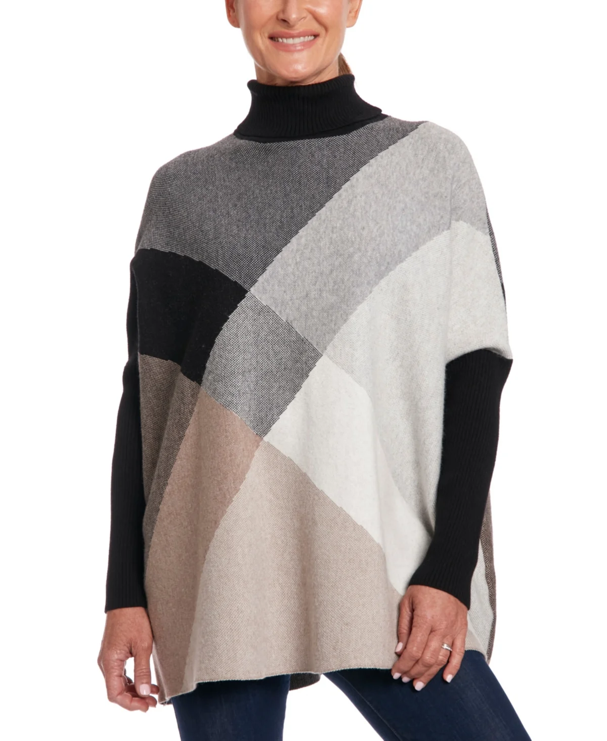 Joseph A. womens  Boxy Turtleneck Sweater, L