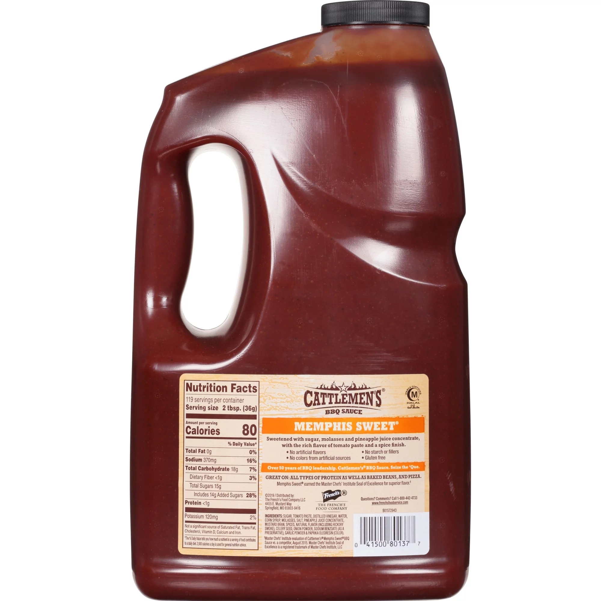 Cattlemen's Memphis Sweet BBQ Sauce, 1 gal Barbecue Sauces