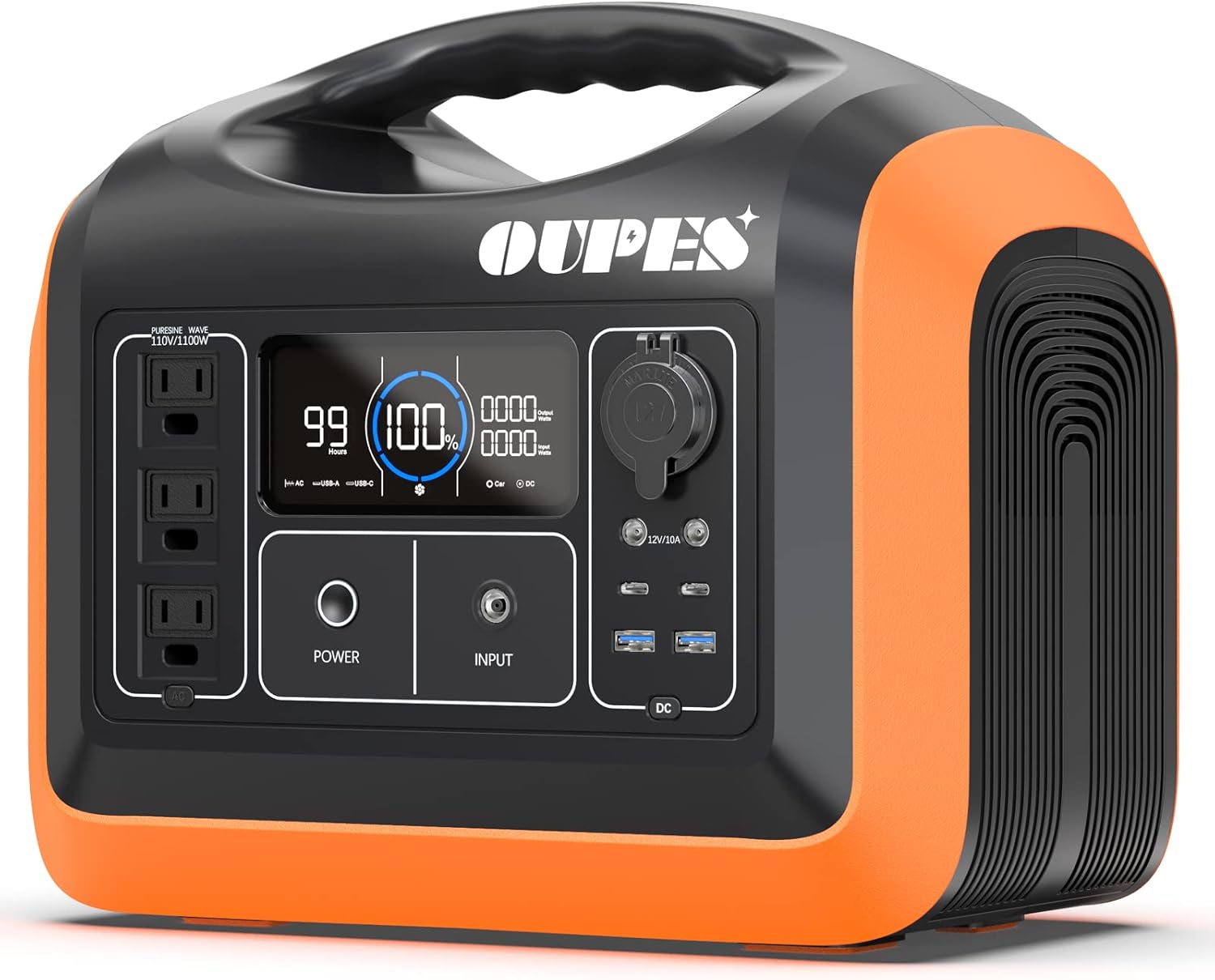 Portable Power Station 1100W, OUPES Solar Generator 992Wh��310,000mAh ) , LiFePO4 Battery Backup Solar Powered Generators Quick Charge Pure Sine Wave 110V AC Outlet Powerbank for Home Use Camping Outdoors Travel