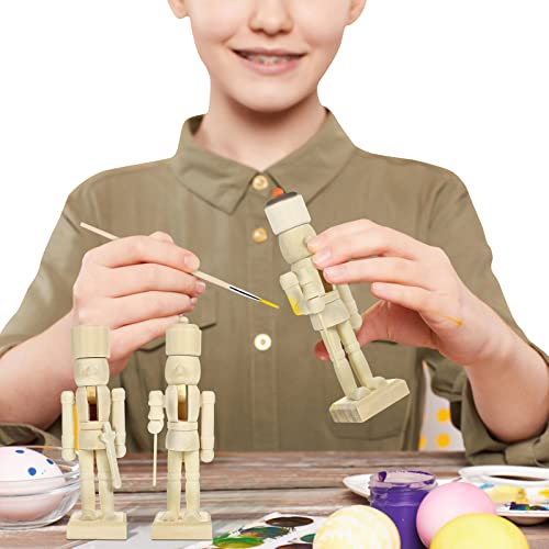 Christmas Wooden Nutcrackers Unpainted Nutcracker 12Pcs Christmas Unfinished Nutcracker Figures DIY Nutcracker Blank Nutcracker