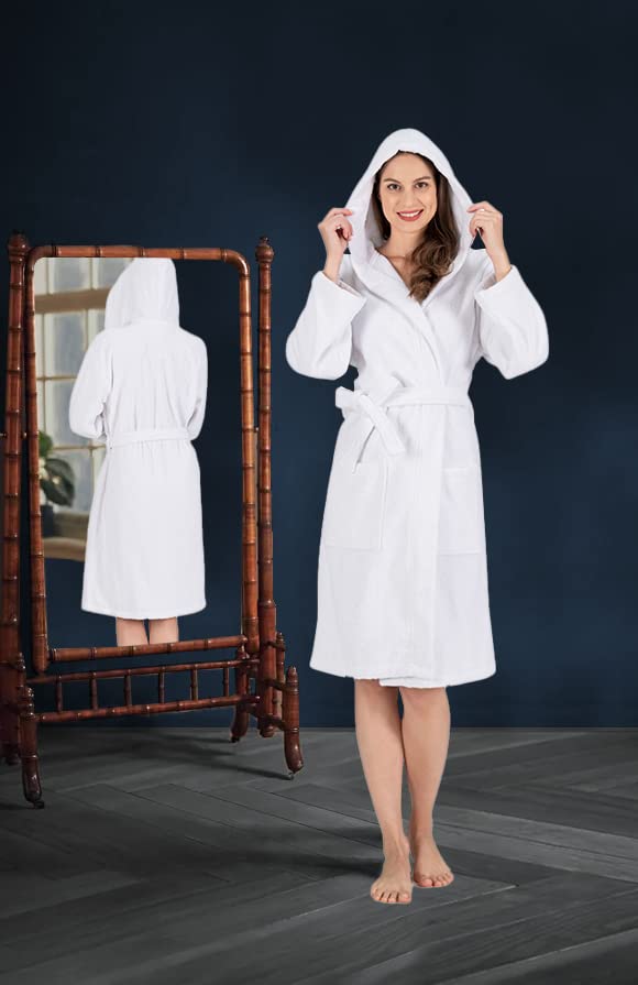 Nine West Womens Hooded Terry Bathrobe