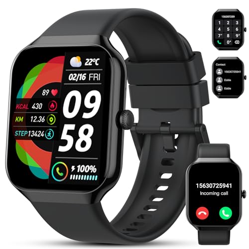 Smart Watch(Answer/Make Call), 1.96 HD Smartwatch for Men Women, 2025 New Fitness Watch with 112+ Sport Modes, Heart Rate, Sleep Monitor, Pedometer, IP68 Waterproof Activity Tracker for Android iOS