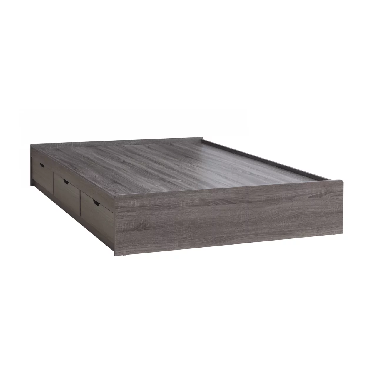 Twin Size Chest Bed with 3 Drawers, Distressed Gray- Saltoro Sherpi