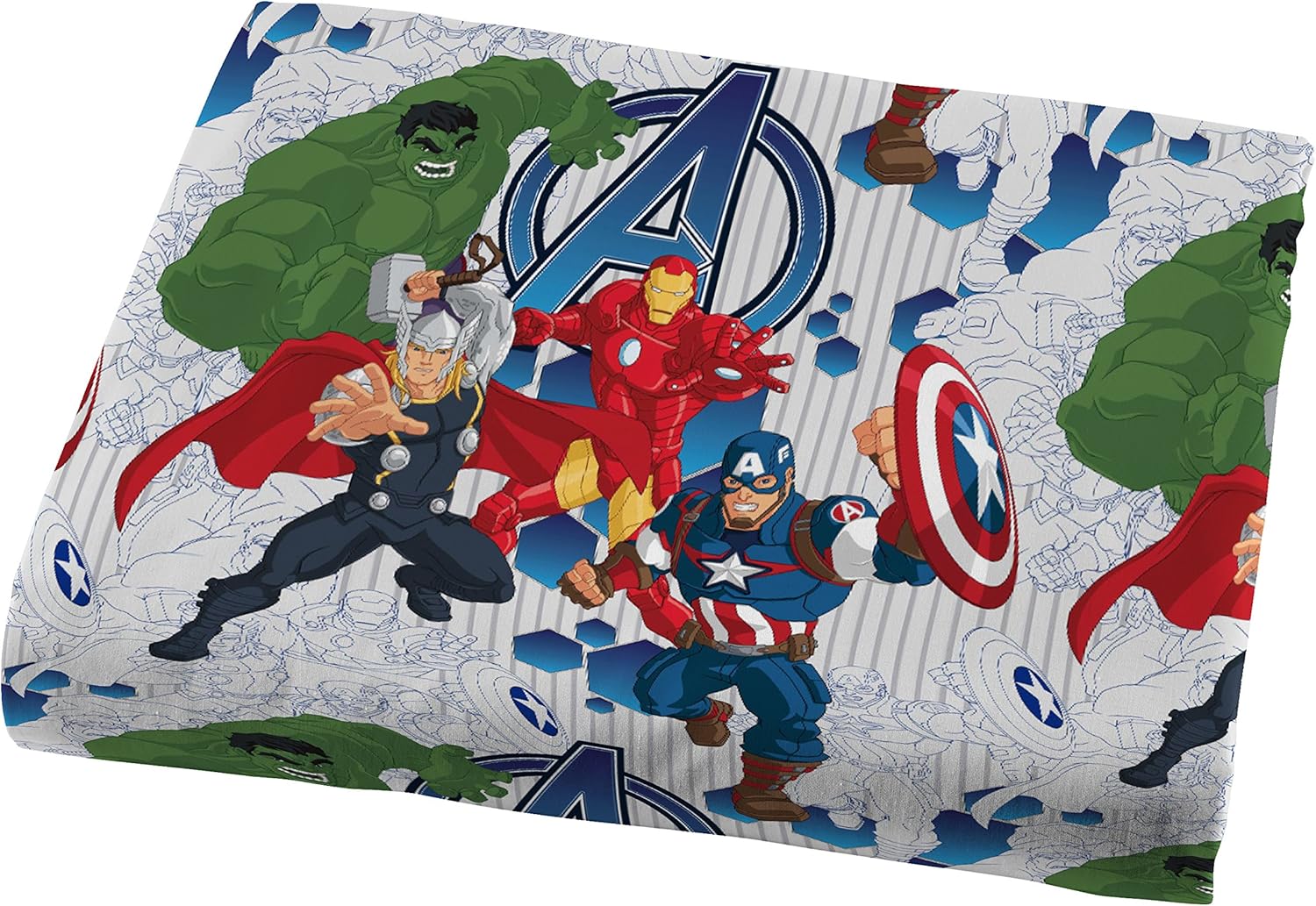Jay Franco Marvel Avengers Blue Circle Bed Set, Twin