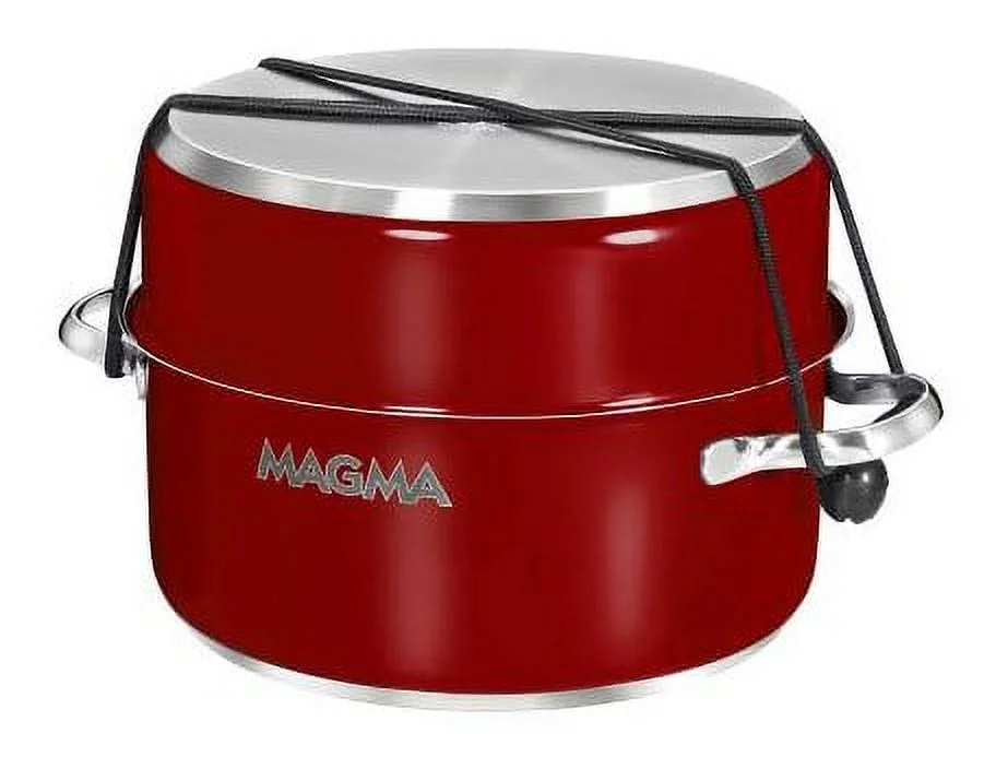 Magma Nestable 10 Piece Induction Non-Stick Enamel Finish Cookware Set - Magma Red Magma Nestable 10 Piece Induction Non-Stick Enamel Finish Cookware Set - Magma Red