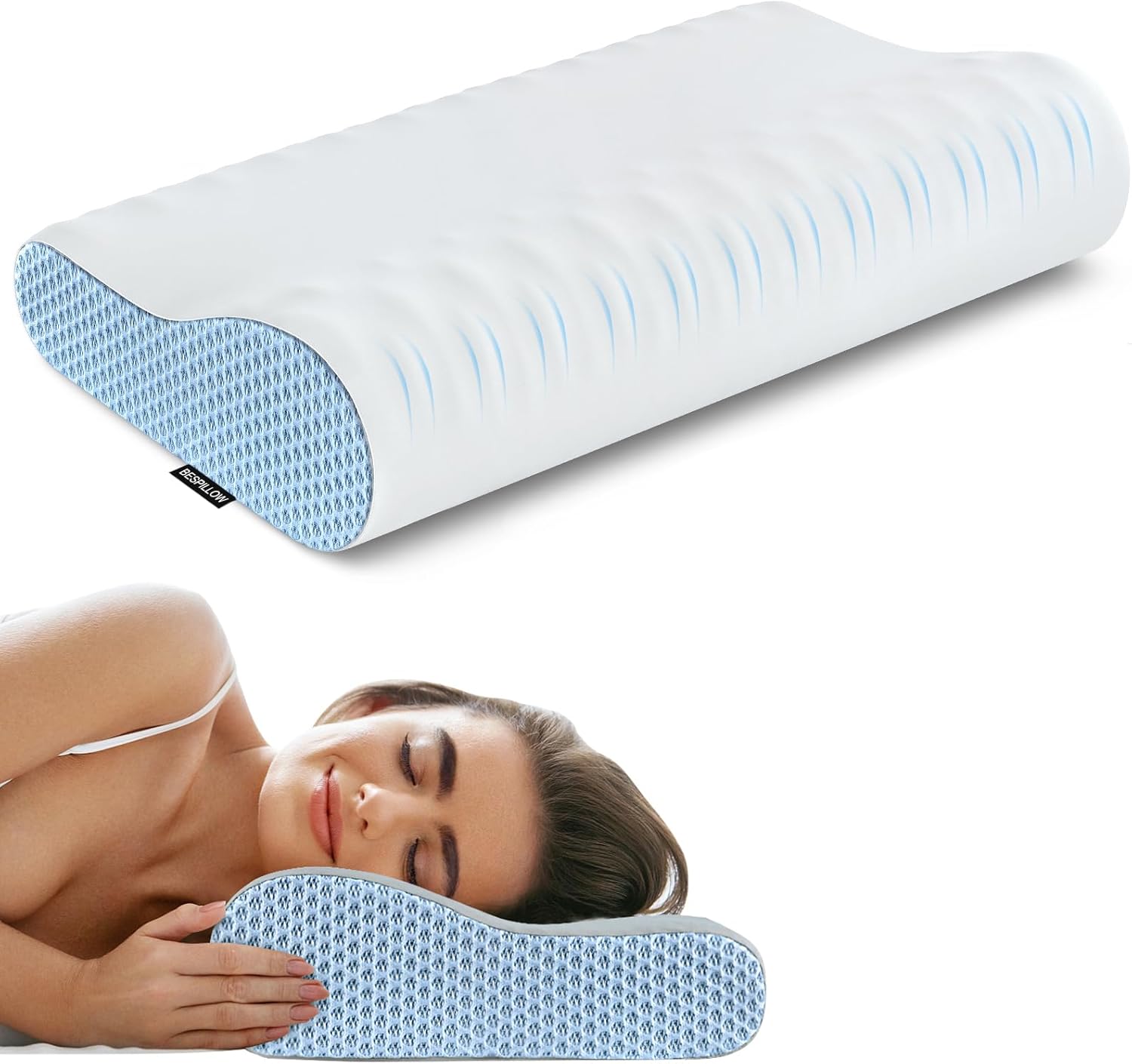 Neck Pillow Cervical Memory Foam Pillows for Pain Relief Sleeping, Ergonomic Pillow for Neck and Shoulder Pain, Contour Orthopedic Bed Pillow for Side Back Stomach Sleeper