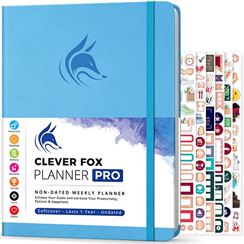 Clever Fox Planner PRO – Weekly & Monthly Life Planner to Increase Productivity, Time Management and Hit Your Goals, 8.5x11″ (Black)