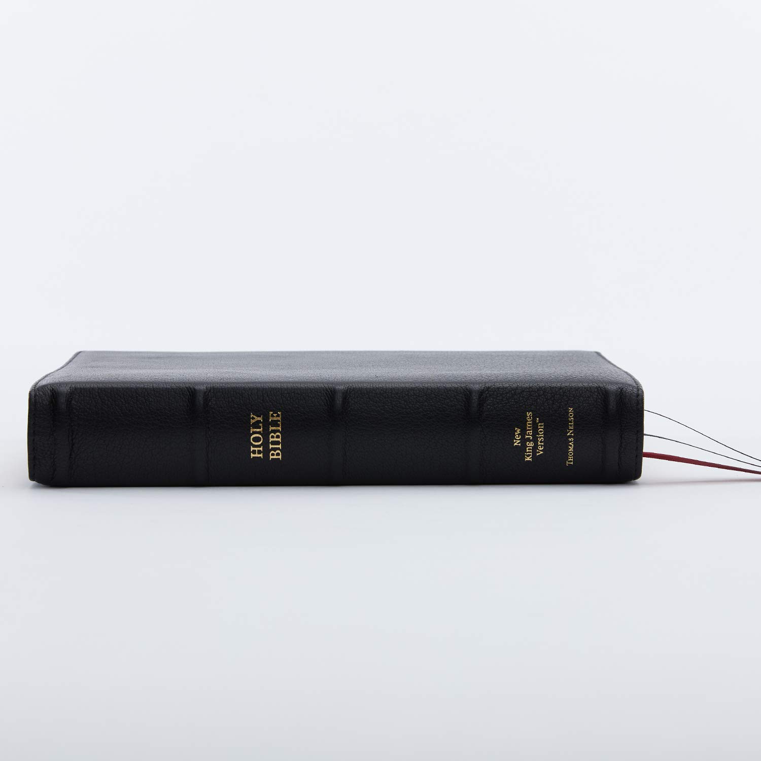 NKJV, Reference Bible, Classic Verse-by-Verse, Center-Column, Premium Goatskin Leather, Black, Premier Collection, Red Letter, Comfort Print: Holy Bible, New King James Version