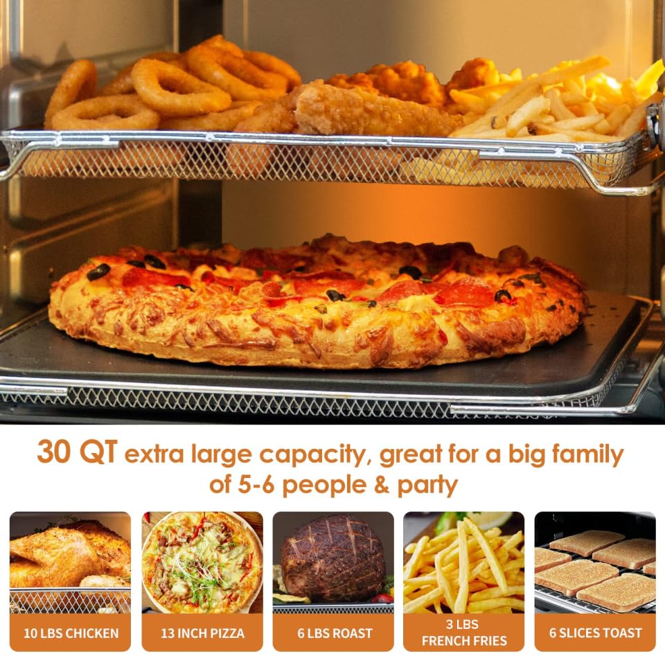 Nuwave Bravo Air Fryer Toaster Smart Oven, 10-in-1 Countertop Convection, 1800 Watts, 21-Qt Capacity, 50°-450°F Temp Controls, Top and Bottom Heater Adjustments 0%-100%, PFAS Free, Stainless Steel