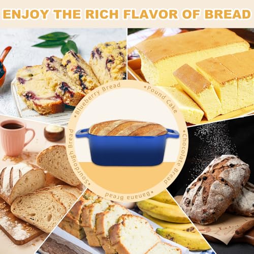 3.6QT Oval Enameled Cast Iron Dutch Oven, Sourdough Bread Baking Pan with Lid
