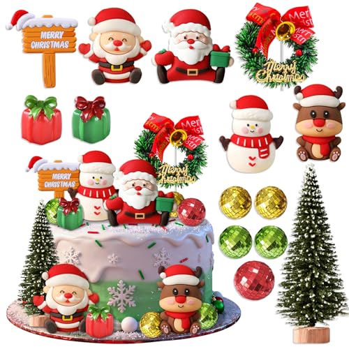 Christmas Cake Topper Merry Christmas Cake Decorations Snowman Cake Decoration