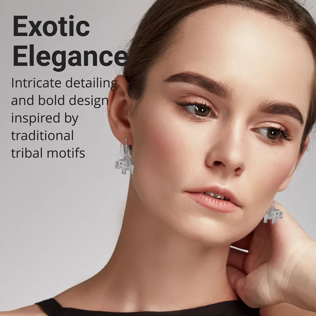 SHOP LC Filigree Elephant Dangle Earrings for Women 925 Sterling Silver Lever Back Jewelry Unique 4g Birthday Gifts for Women