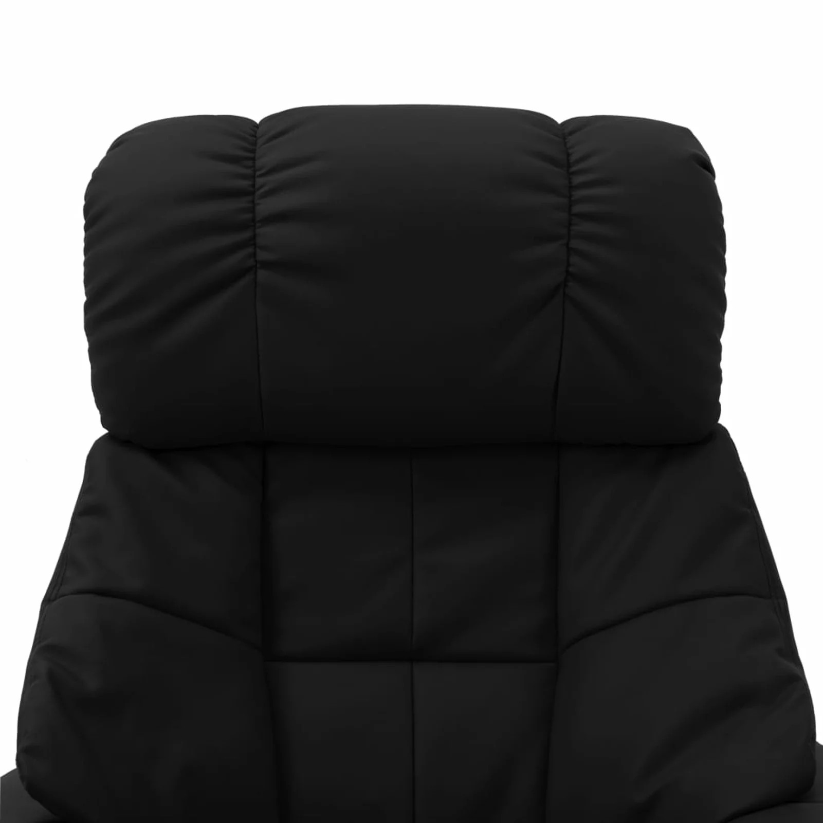 Aibecy Massage Recliner with Ottoman Black Faux Leather and Bentwood