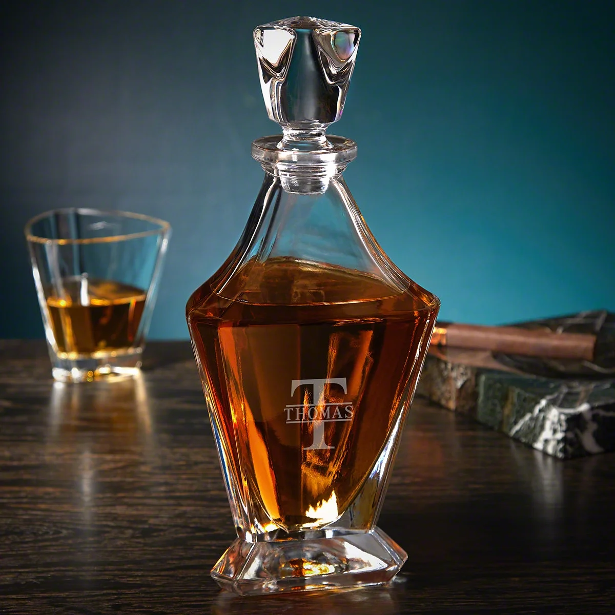 Oakmont Engraved Bishop Whiskey Decanter