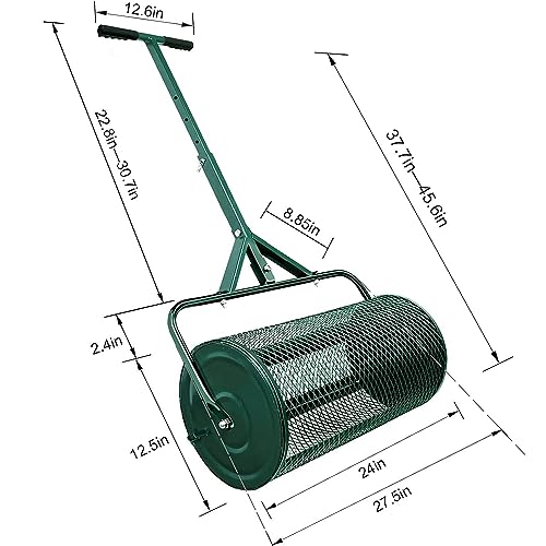 Lawn & Garden Spreader with Upgraded Side Clasps - 24