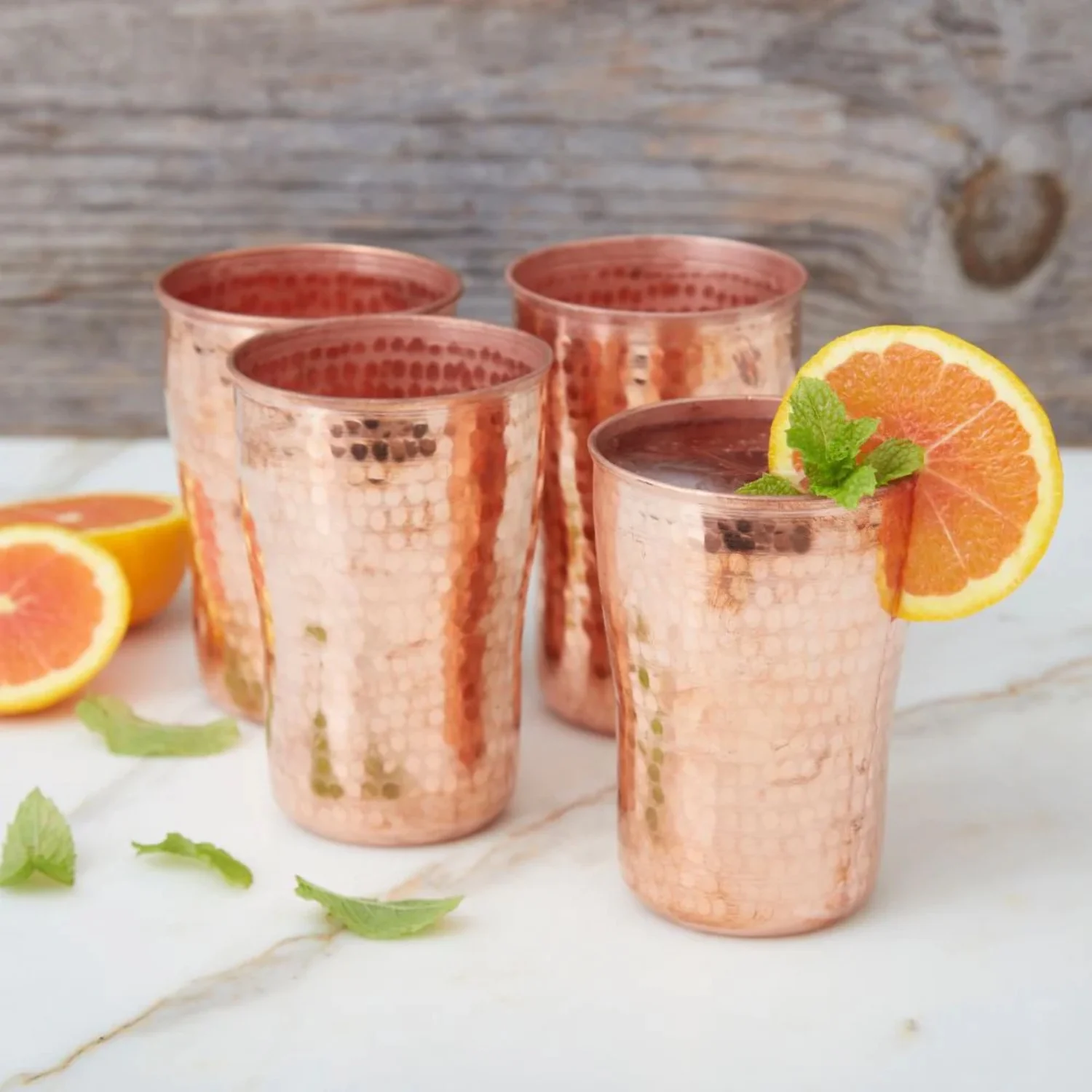 Hand Hammered Copper Tumbler Nesting Set