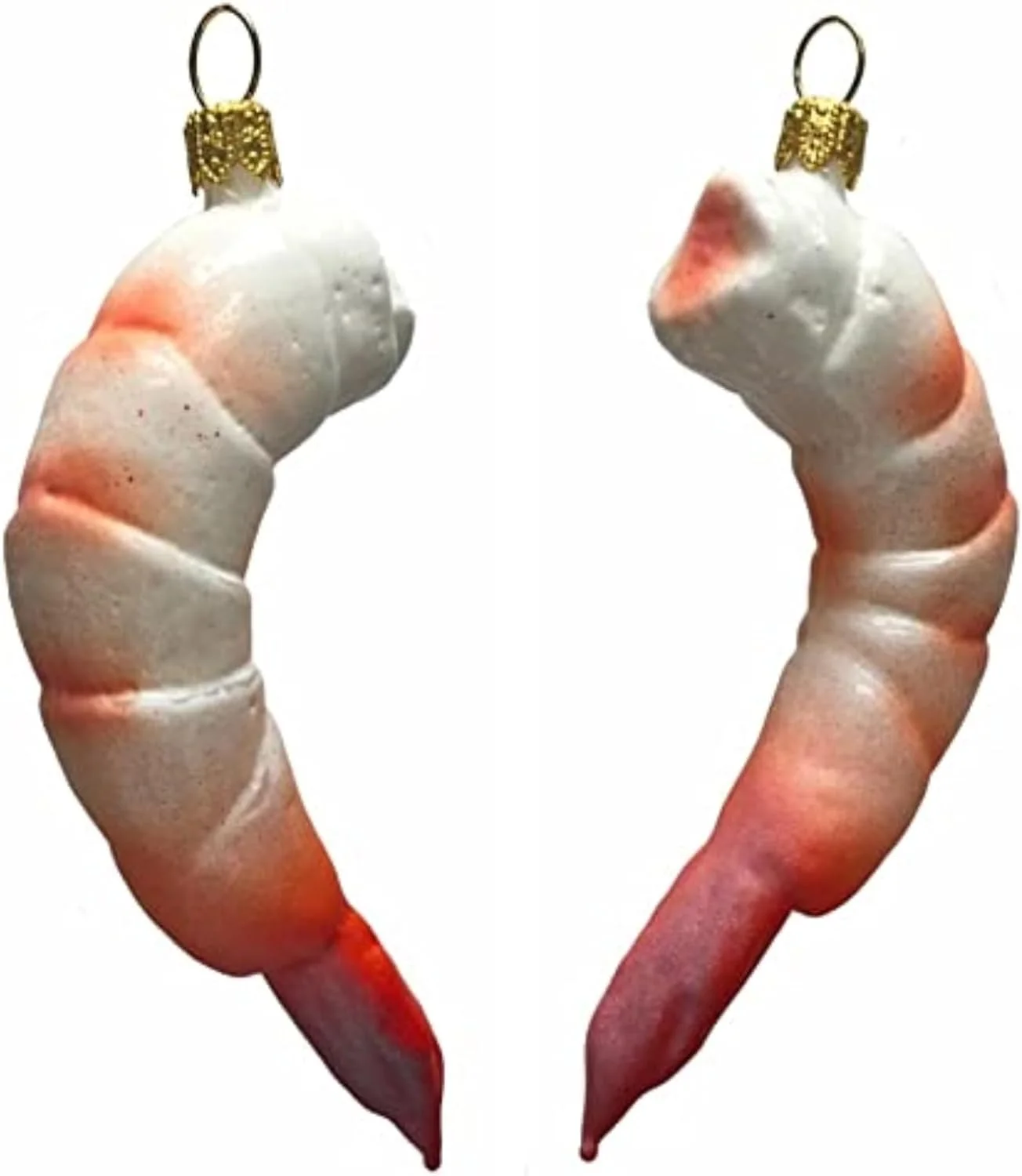 Shrimp Prawn Polish Glass Christmas Ornament Set Of 2 Cocktail Seafood Poland
