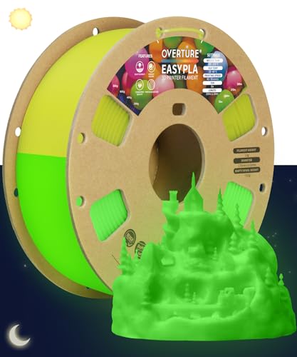 OVERTURE PLA Filament 1.75mm PLA 3D Printer Filament, 2kg Cardboard Spool (4.4lbs), Dimensional Accuracy +/- 0.02mm, Fit Most FDM Printer (Black 2-Pack)