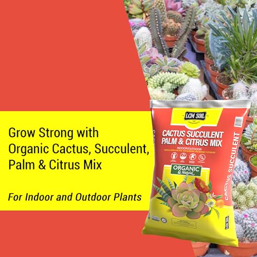 LGM Cactus & Succulent Palm & Citrus Mix, Ideal Potting Soil for Indoor & Outdoor Plants, (.5 Cu Ft.)