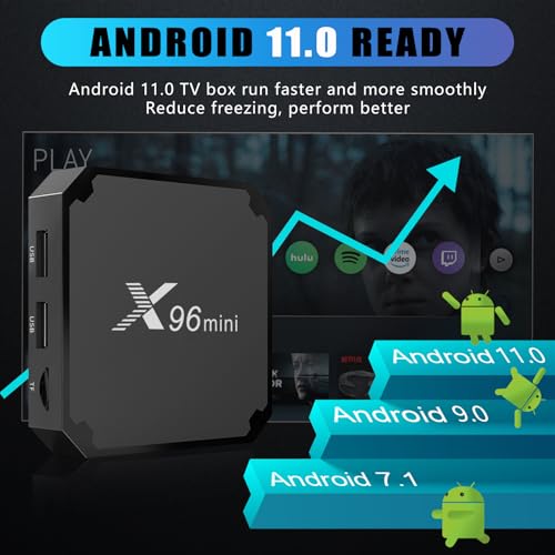 X96 Mini Smart TV Box, Android 11.0 Box 2024, TV Box 4K RAM 2GB ROM 16GB Amlogic S905W2 Quad Core Streaming Box, Dual WiFi 2.4G/5.8G Smart Home Media Player